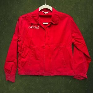 TRUE VINTAGE RARE WORKWEAR 1950s Red Dan River Shop Jacket S/M